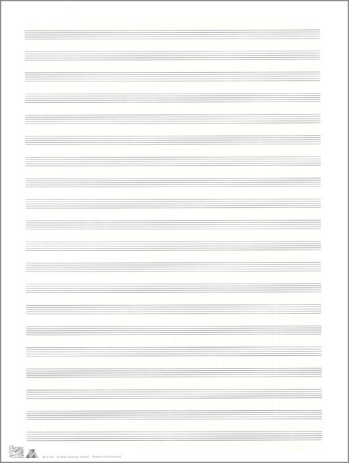 Vorderes Coverbild Notenpapier Siestrop mit Hilfslinien
