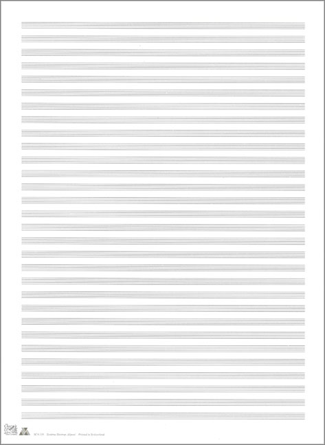 Vorderes Coverbild Notenpapier Siestrop mit Hilfslinien