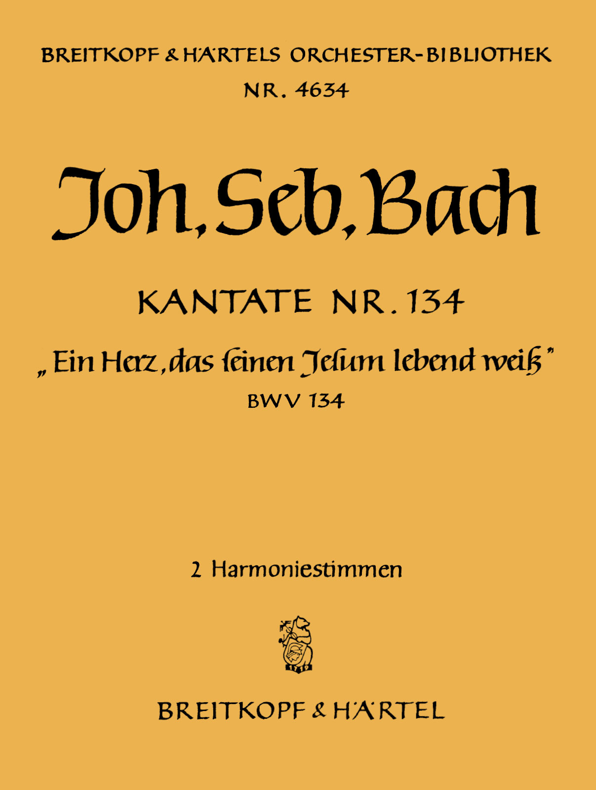 Vorderes Coverbild Kantate BWV 134 "Ein Herz, das seinen Jesum lebend weiß"