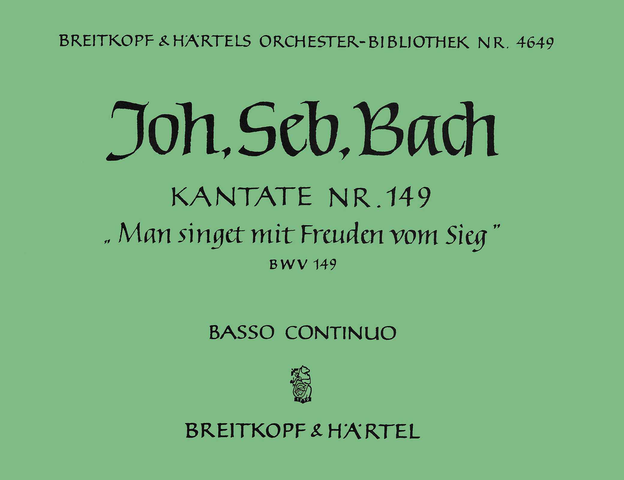 Vorderes Coverbild Kantate BWV 149 „Man singet mit Freuden vom Sieg“
