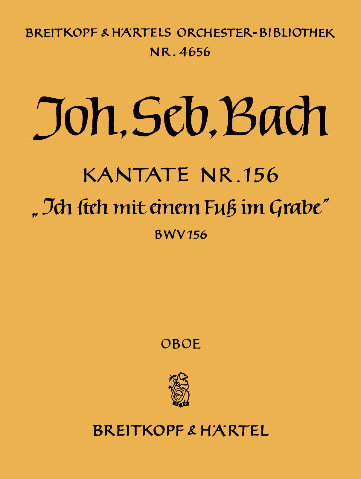 Vorderes Coverbild Kantate BWV 156 „Ich steh mit einem Fuß im Grabe“