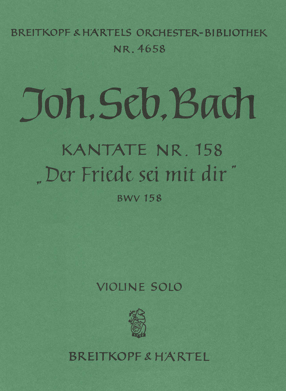 Vorderes Coverbild Kantate BWV 158 „Der Friede sei mit dir“
