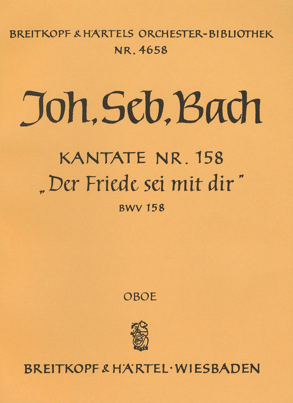Vorderes Coverbild Kantate BWV 158 „Der Friede sei mit dir“