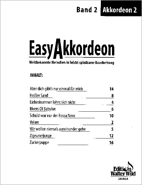 Vorderes Coverbild Easy Akkordeon Band 2 Akkordeon 2