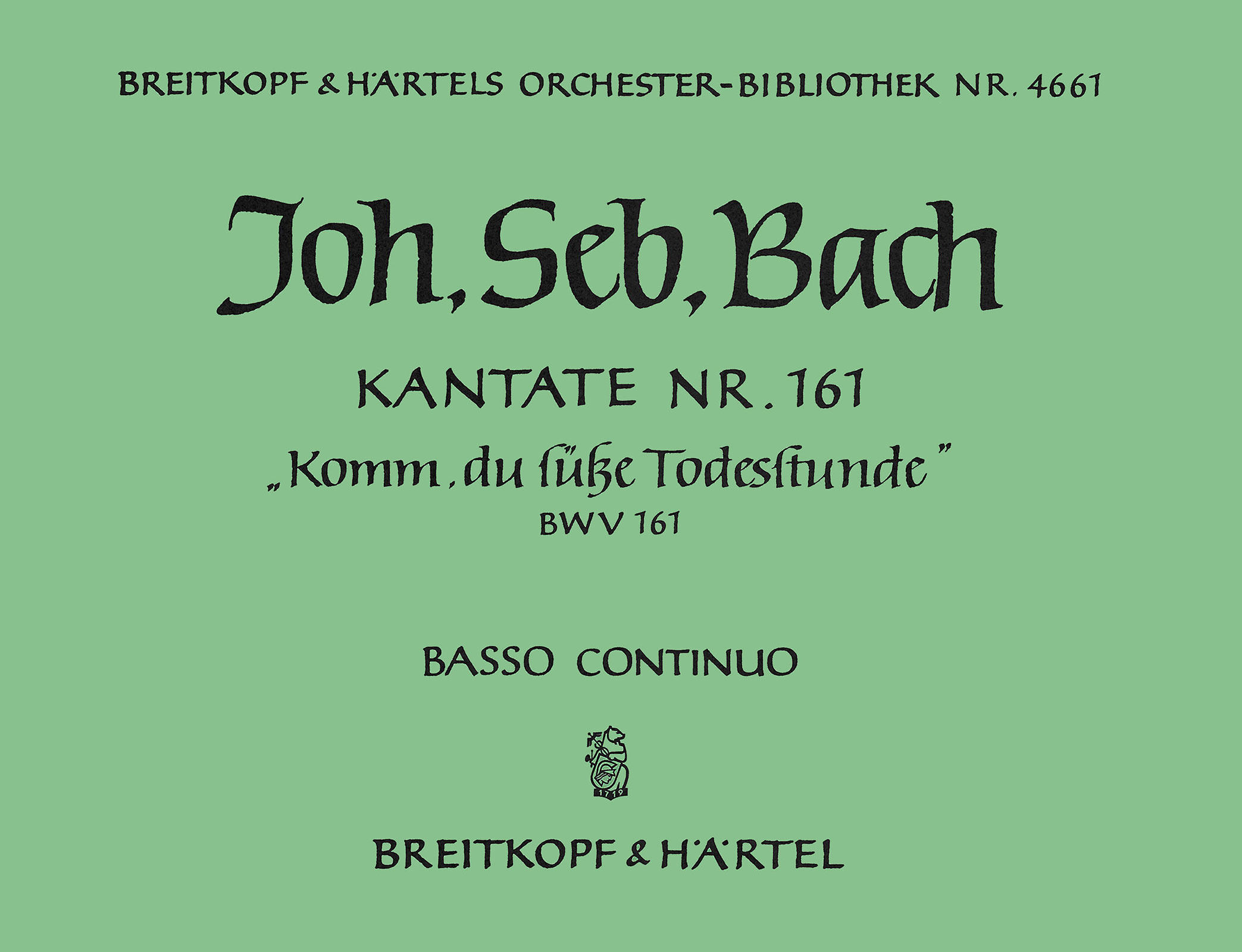 Vorderes Coverbild Kantate BWV 161 „Komm, du süße Todesstunde“