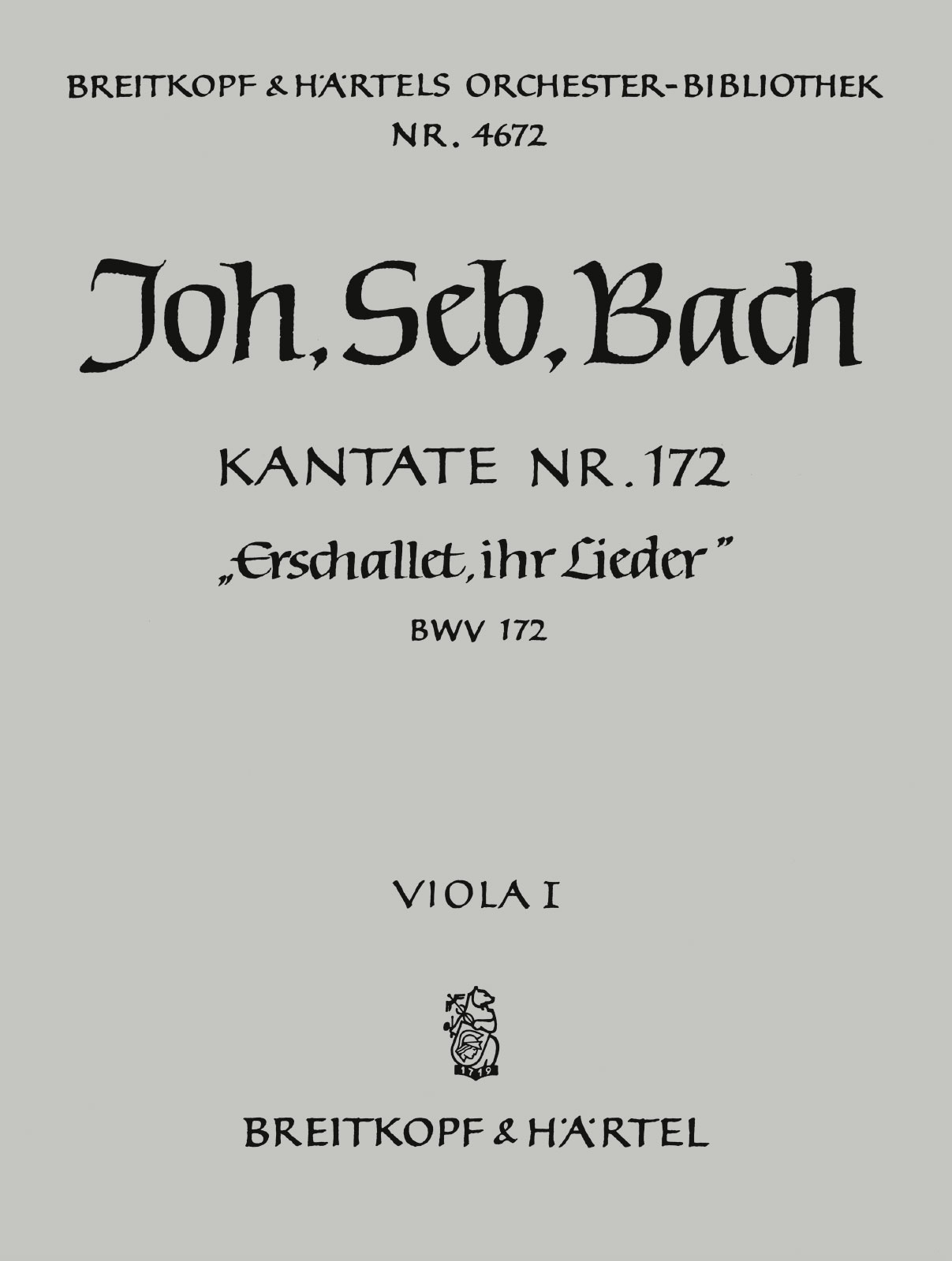 Vorderes Coverbild Kantate BWV 172 „Erschallet, ihr Lieder“ (2. Fassung 1731)