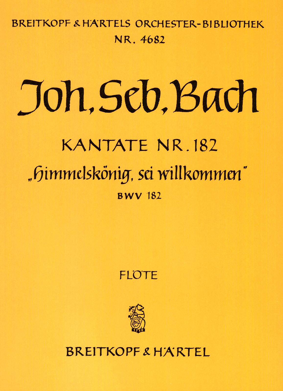 Vorderes Coverbild Kantate BWV 182 „Himmelskönig, sei willkommen“ (1728)
