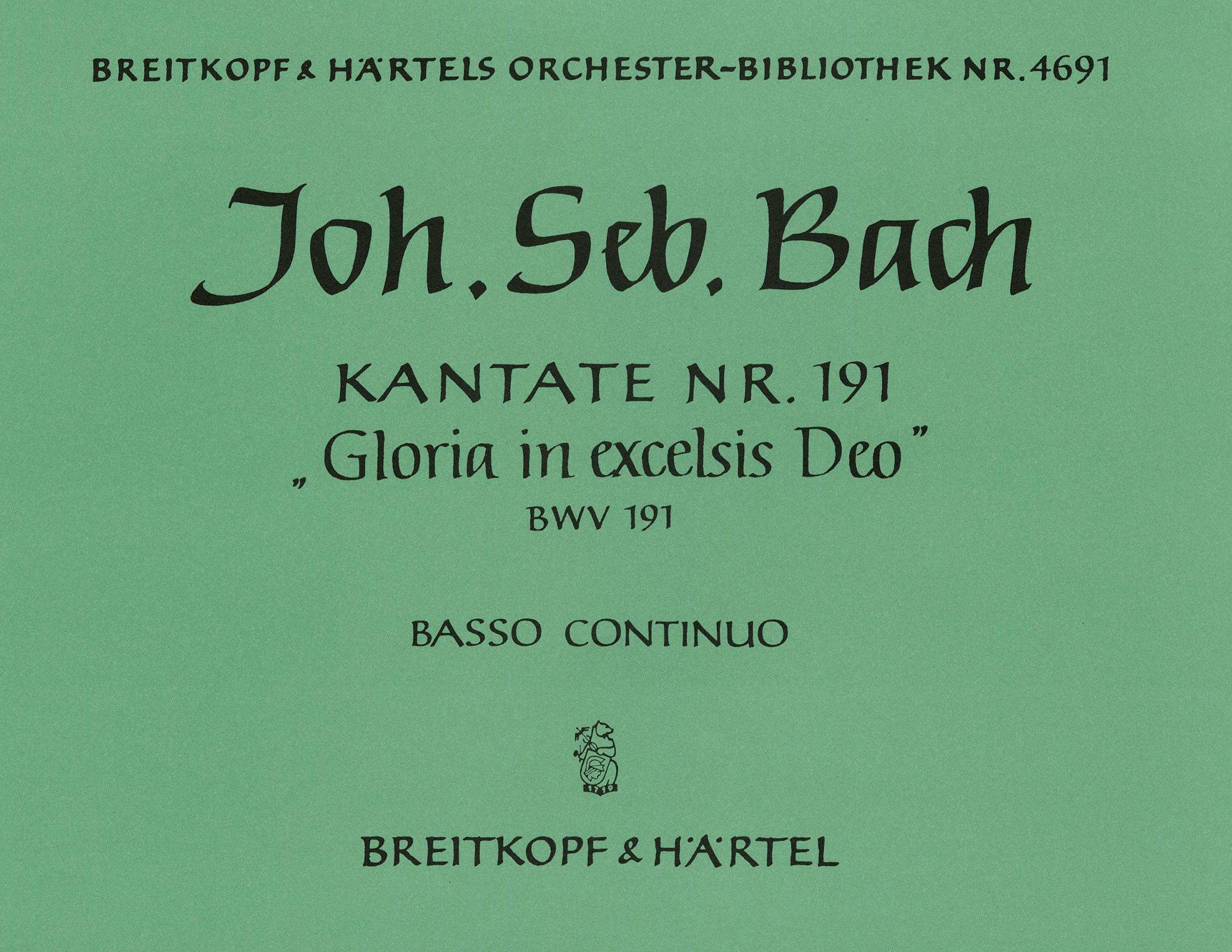 Vorderes Coverbild Kantate BWV 191 „Gloria in excelsis Deo“