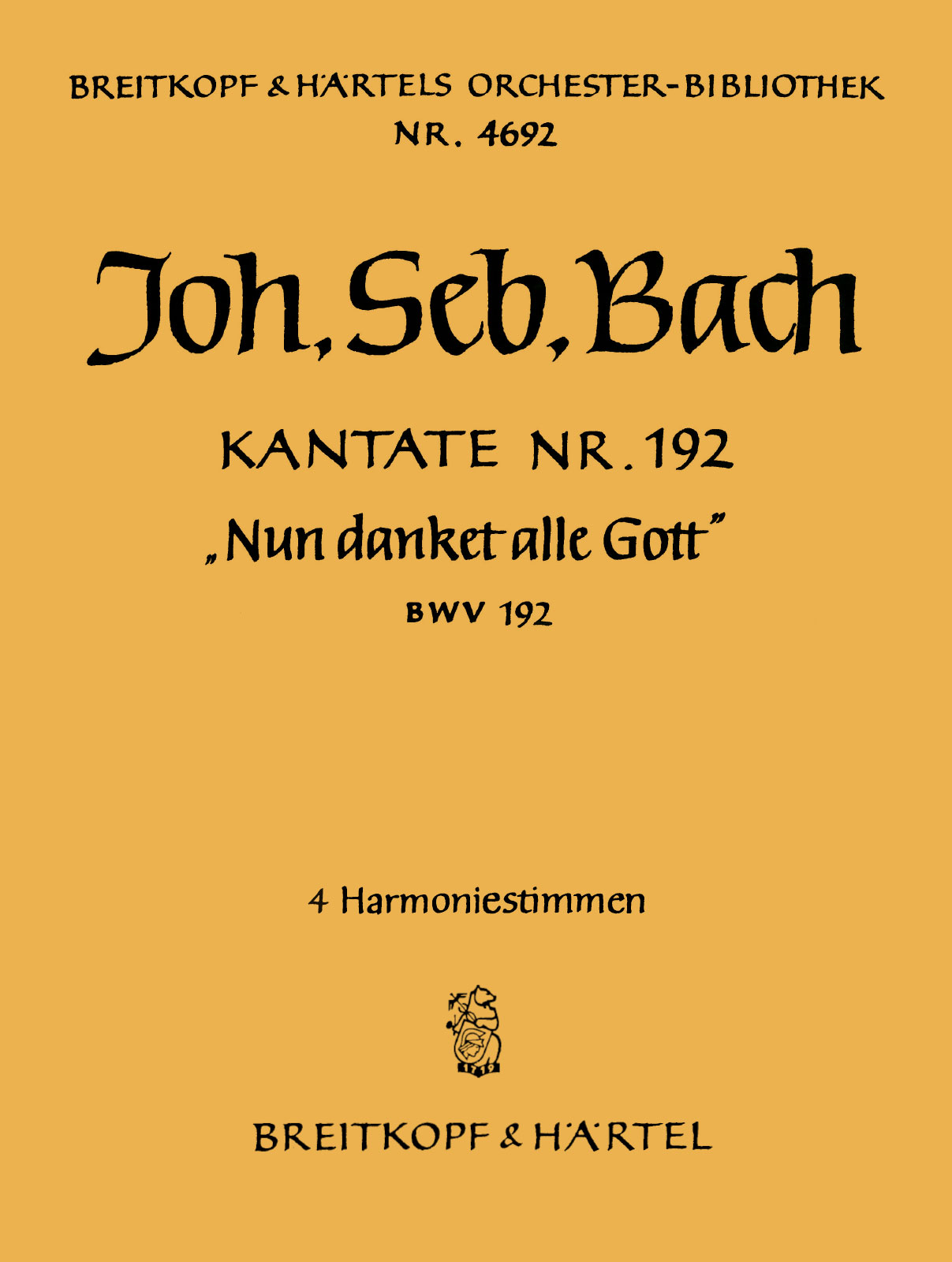 Vorderes Coverbild Kantate BWV 192 "Nun danket alle Gott"