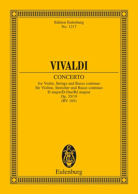 Vorderes Coverbild Concerto D-Dur op. 35/19 RV 212a / PV 165