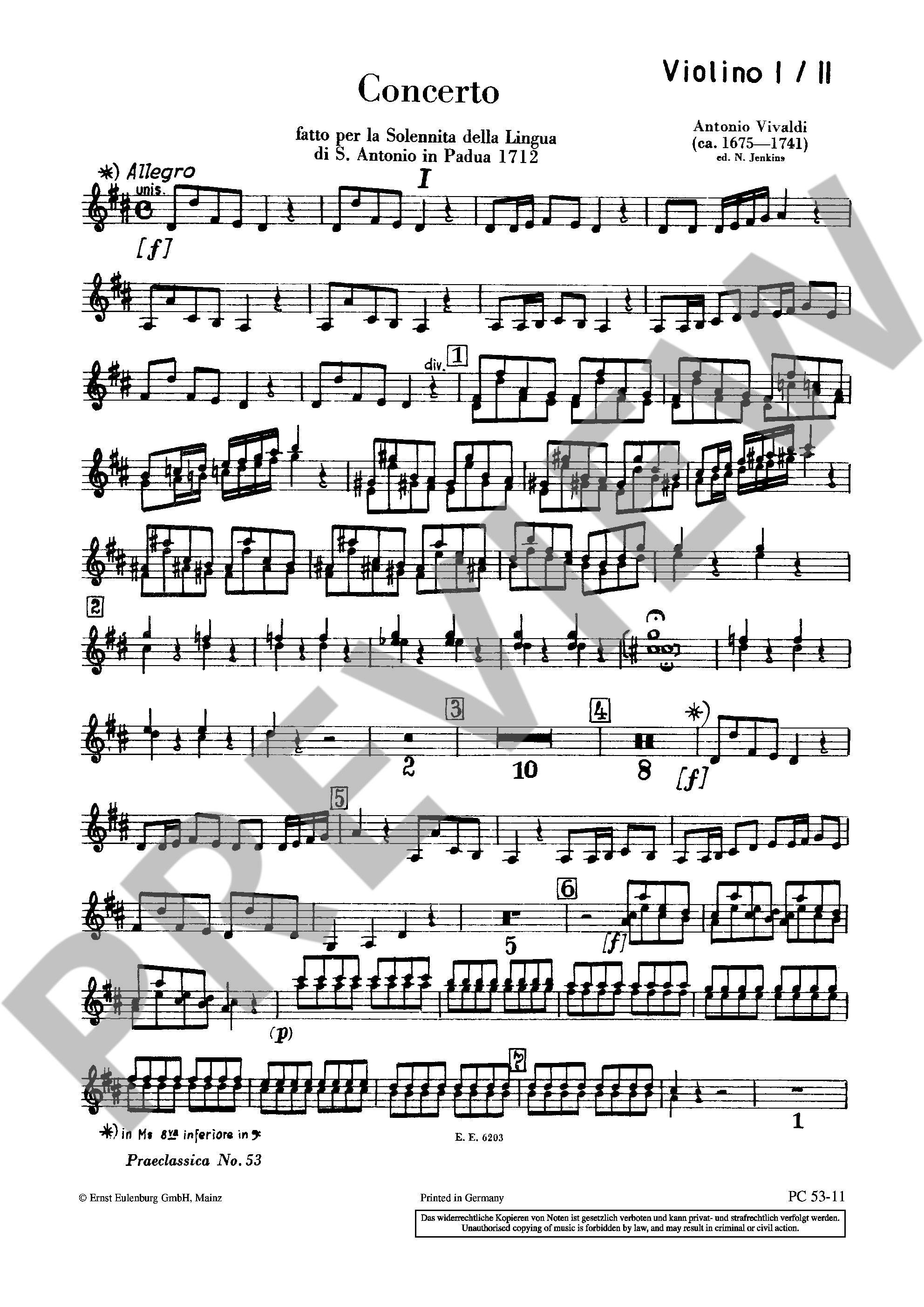Anderes Coverbild Concerto D-Dur op. 35/19 RV 212a / PV 165