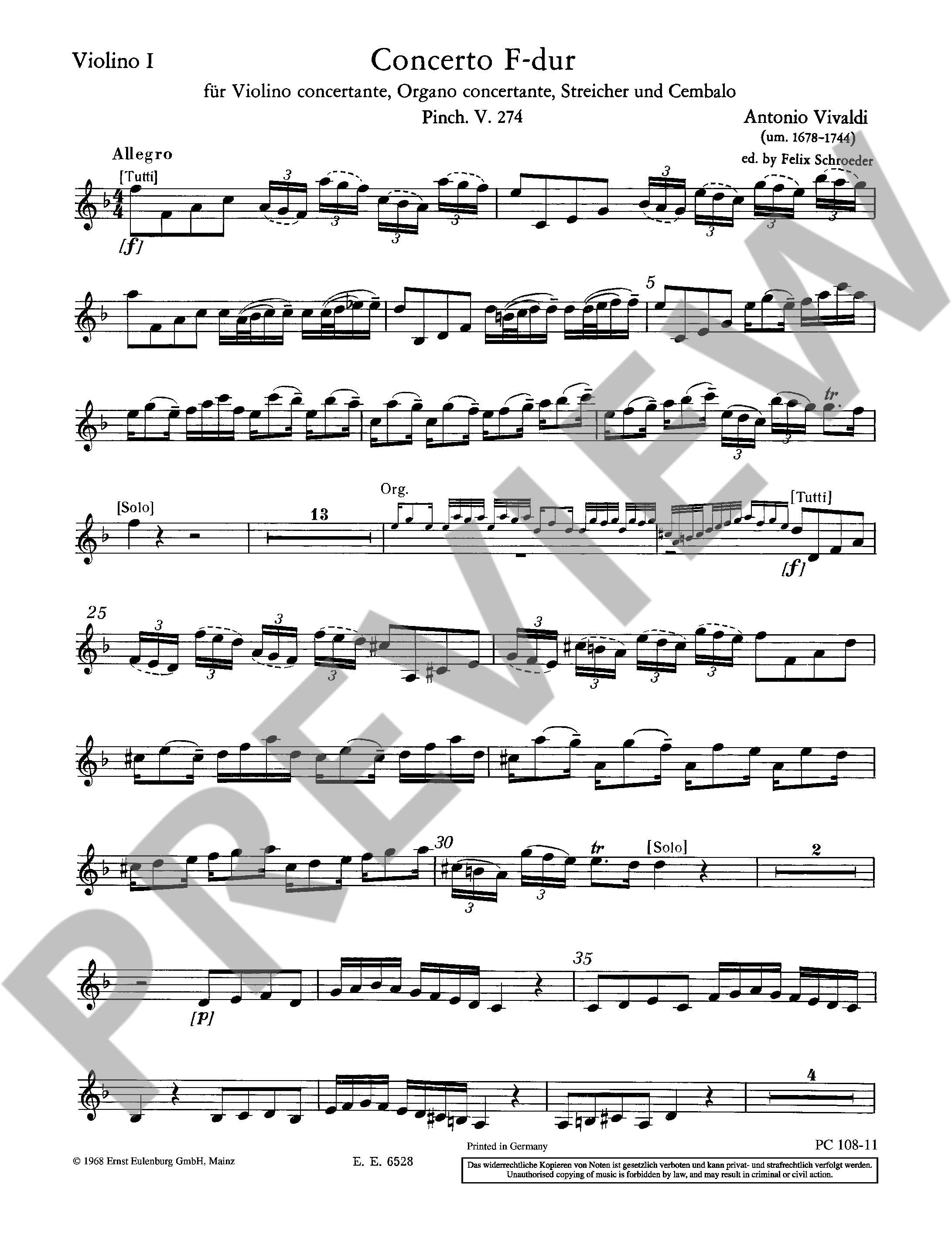 Anderes Coverbild Concerto F-Dur op. 64/4 RV 542 / PV 274