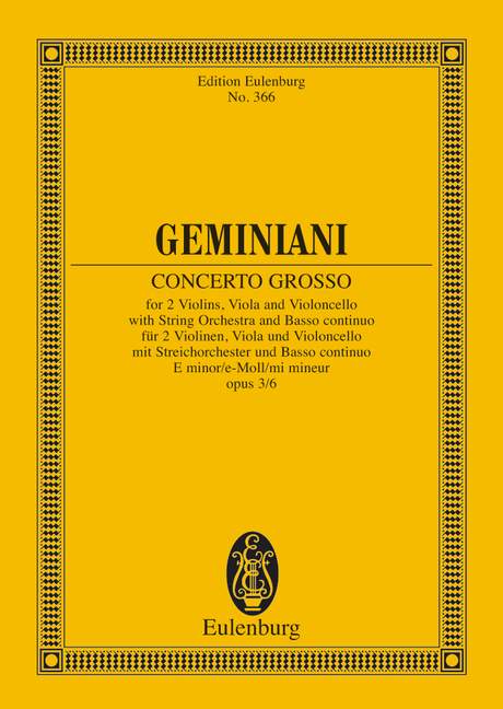 Vorderes Coverbild Concerto grosso e-Moll op. 3/6 (1732)