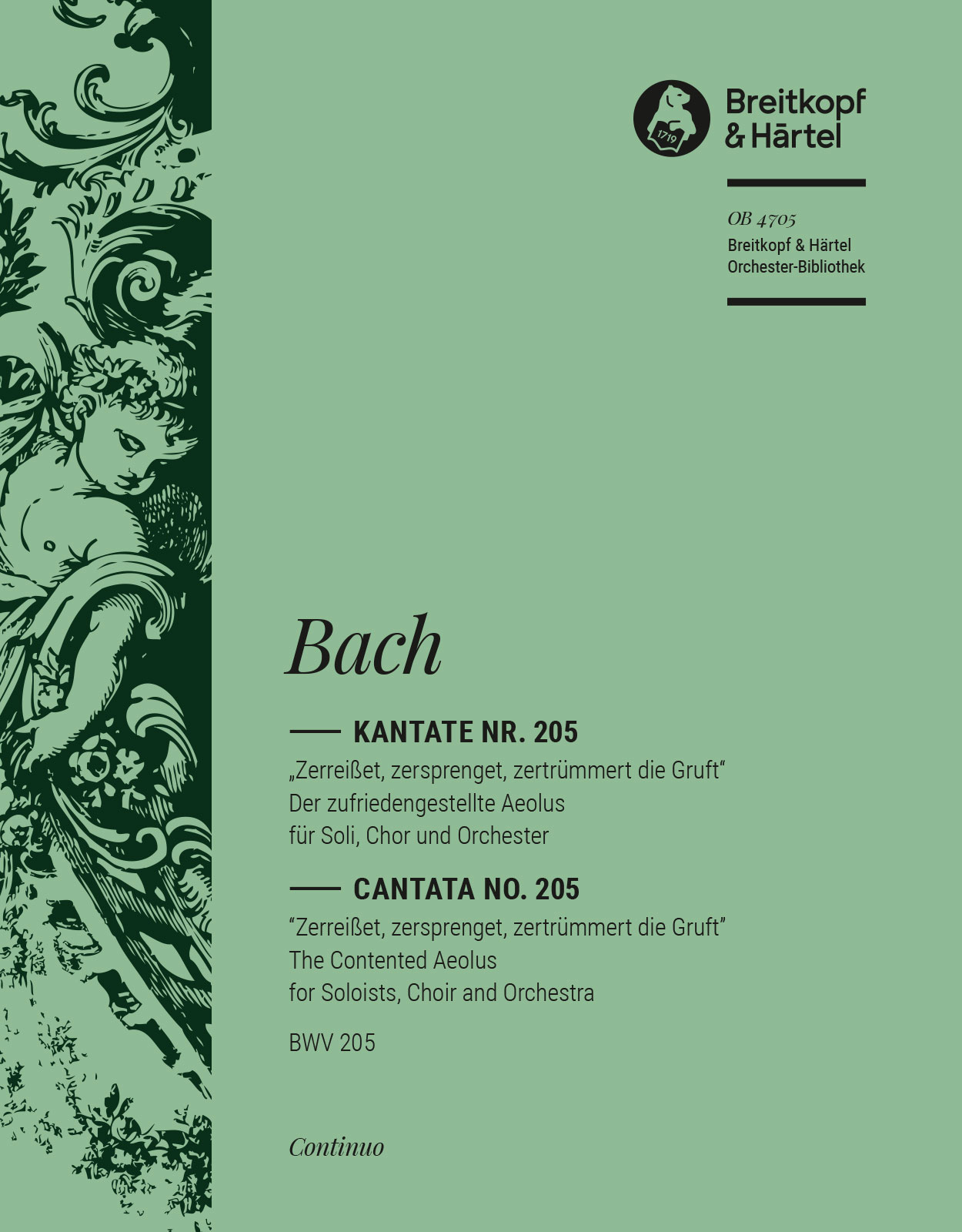 Vorderes Coverbild Kantate BWV 205 „Zerreißet, zersprenget, zertrümmert die Gruft“ "Der zufriedengestellte Aeolus"