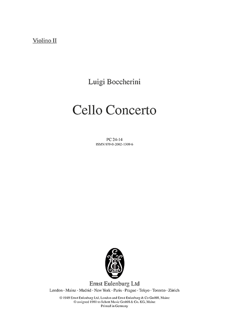 Vorderes Coverbild Konzert B-Dur G 482