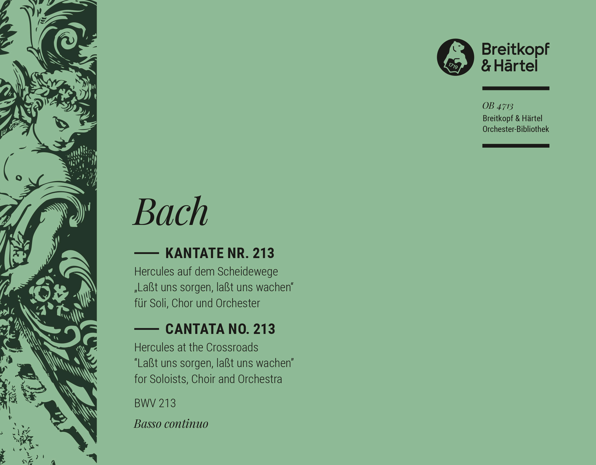 Vorderes Coverbild Kantate BWV 213 ‘Laßt uns sorgen, laßt uns wachen’