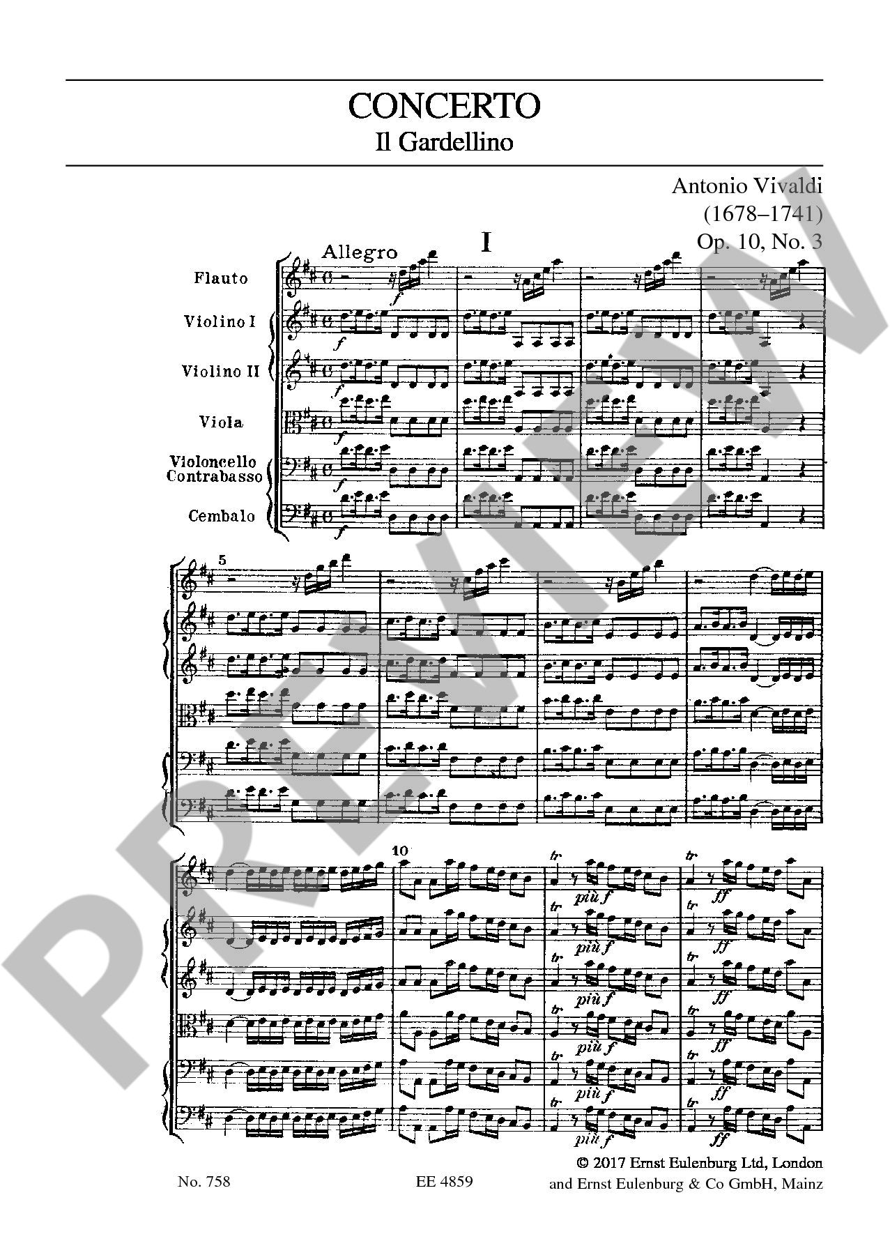 Anderes Coverbild Konzert D-Dur op. 10/3 RV 428/PV 155 "Il Gardellino"