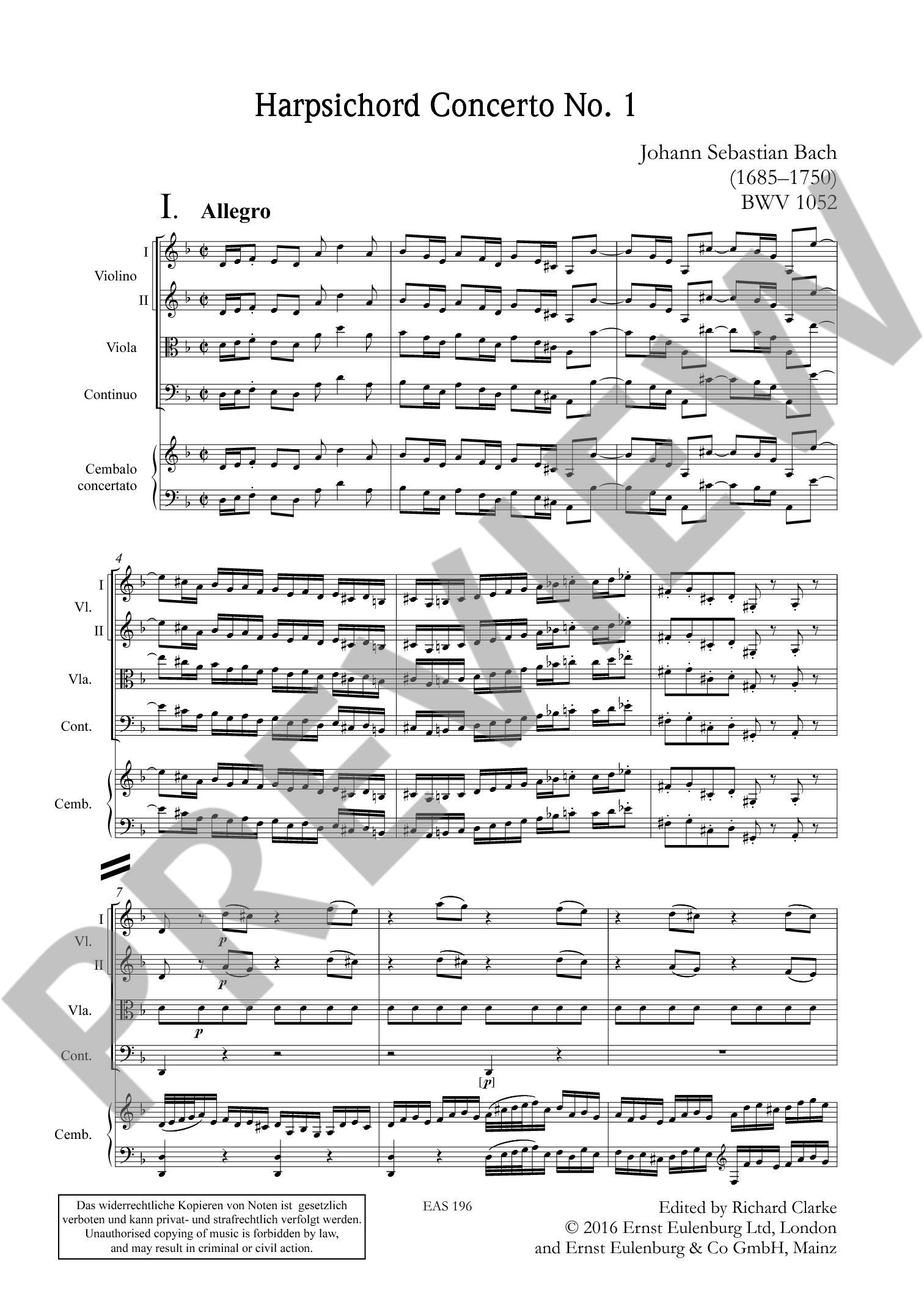 Anderes Coverbild Konzert d-Moll BWV 1052 (1738)