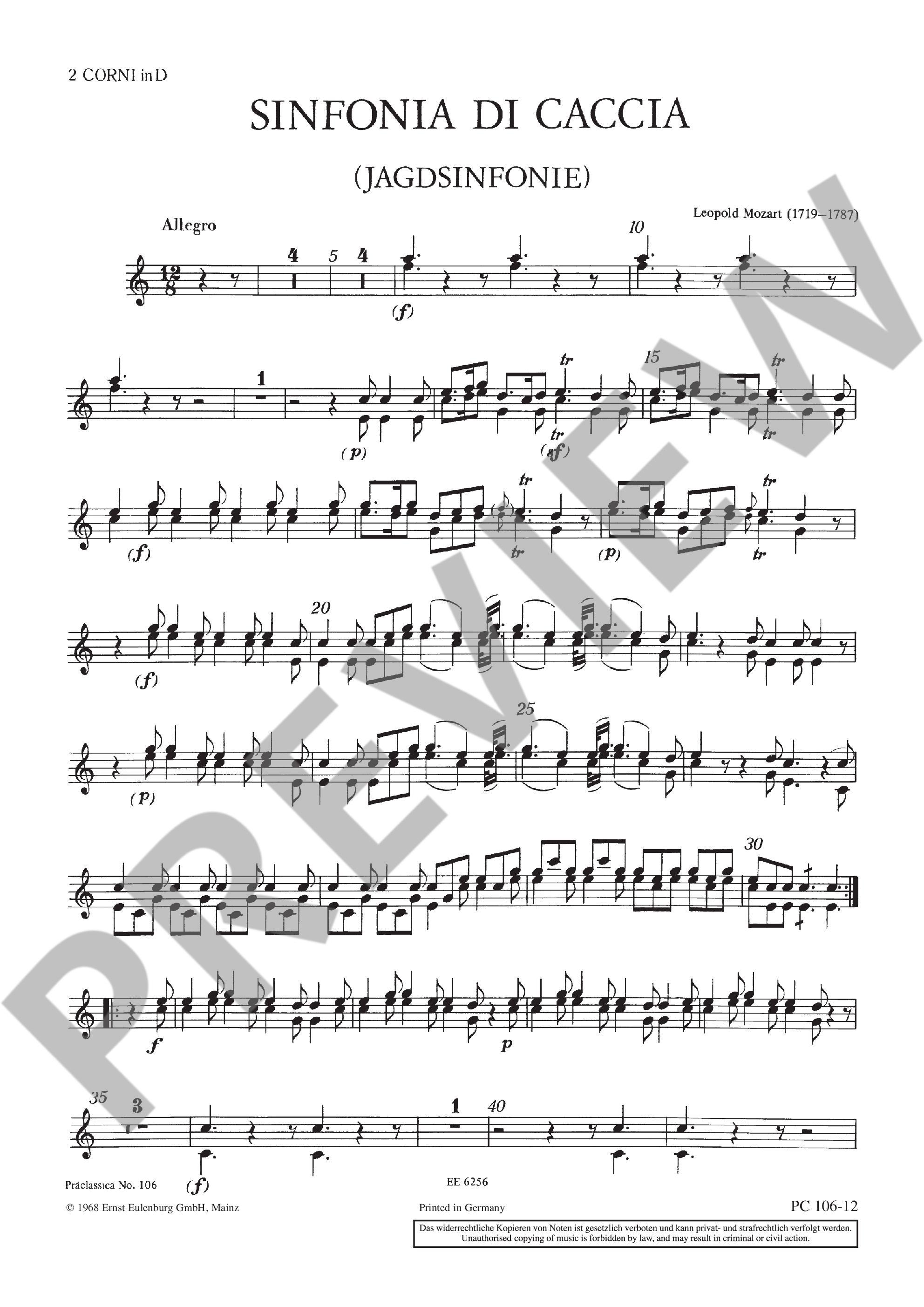 Anderes Coverbild Sinfonia di caccia G-Dur