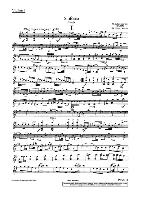 Vorderes Coverbild Sinfonia G-Dur J-C 39