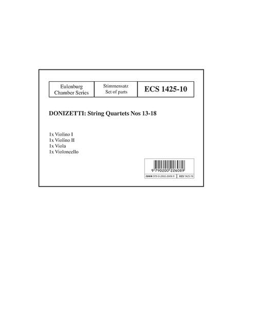 Vorderes Coverbild Streichquartette Nr. 13-18 (1821 - 1836)