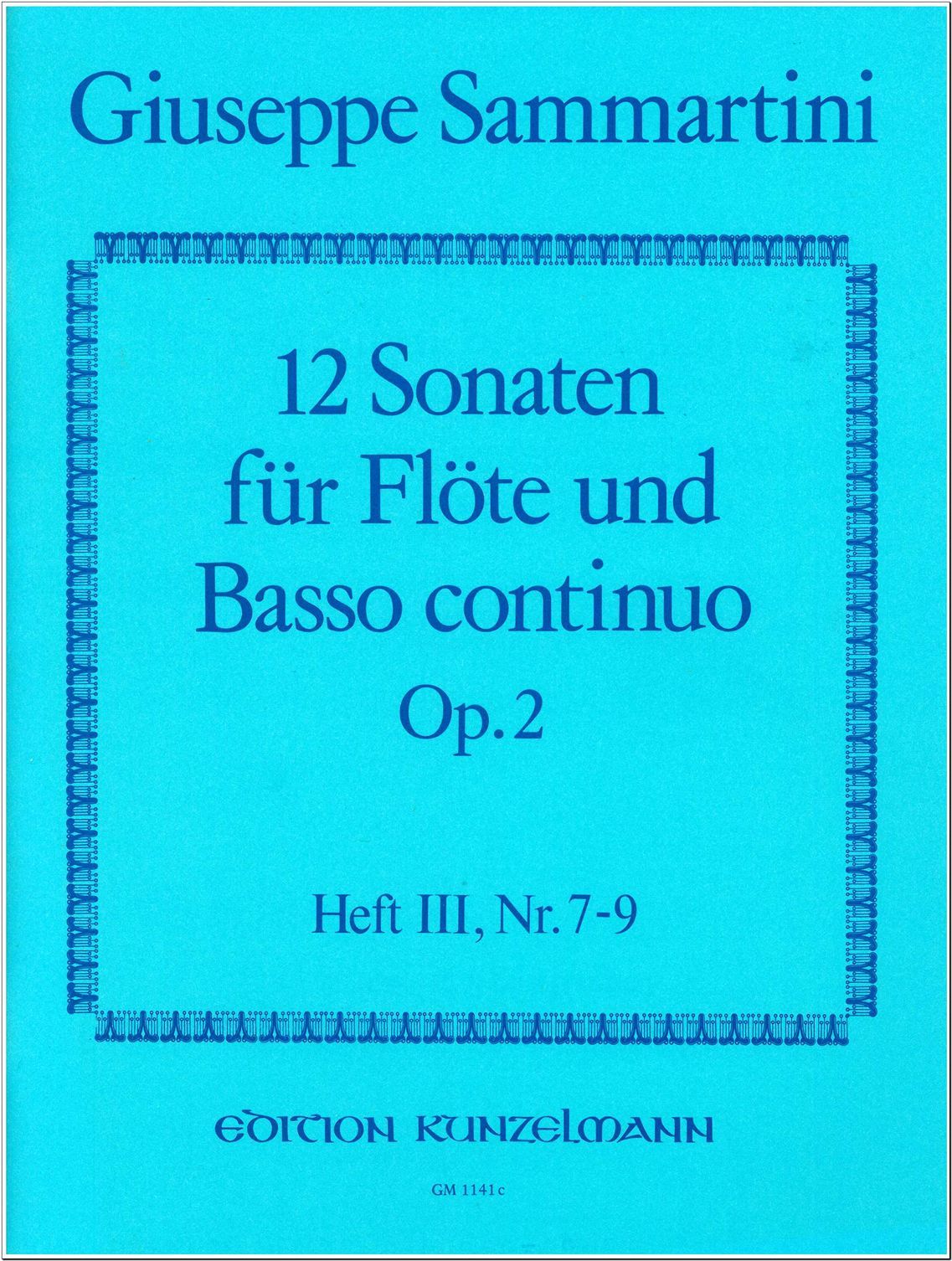 Vorderes Coverbild 12 Sonaten für Flöte, Band 3 op. 2/7-9
