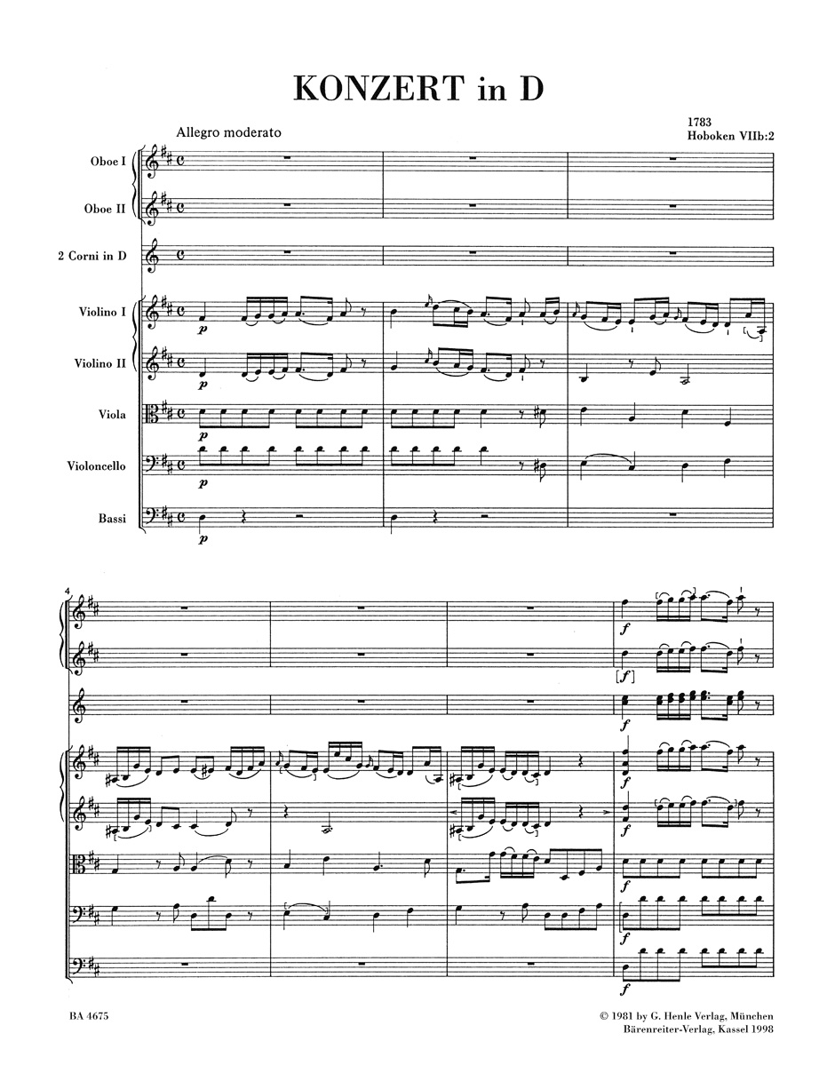 Anderes Coverbild Konzert für Violoncello und Orchester D-Dur Hob. VIIb:2