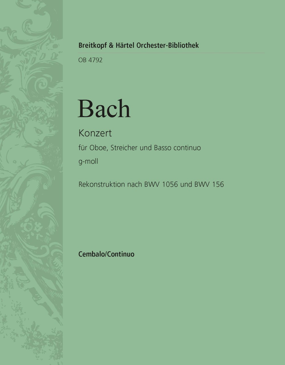 Vorderes Coverbild Oboenkonzert g-moll BWV 156/1056