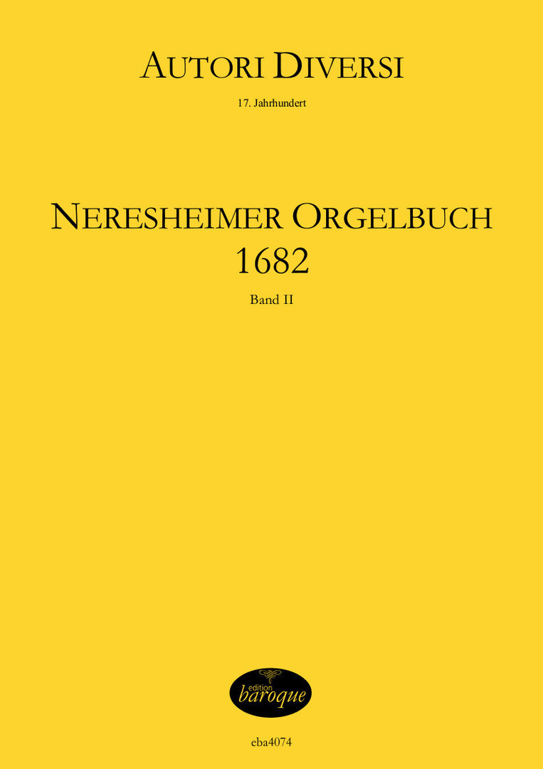 Vorderes Coverbild Neresheimer Orgelbuch 1682, Band 2