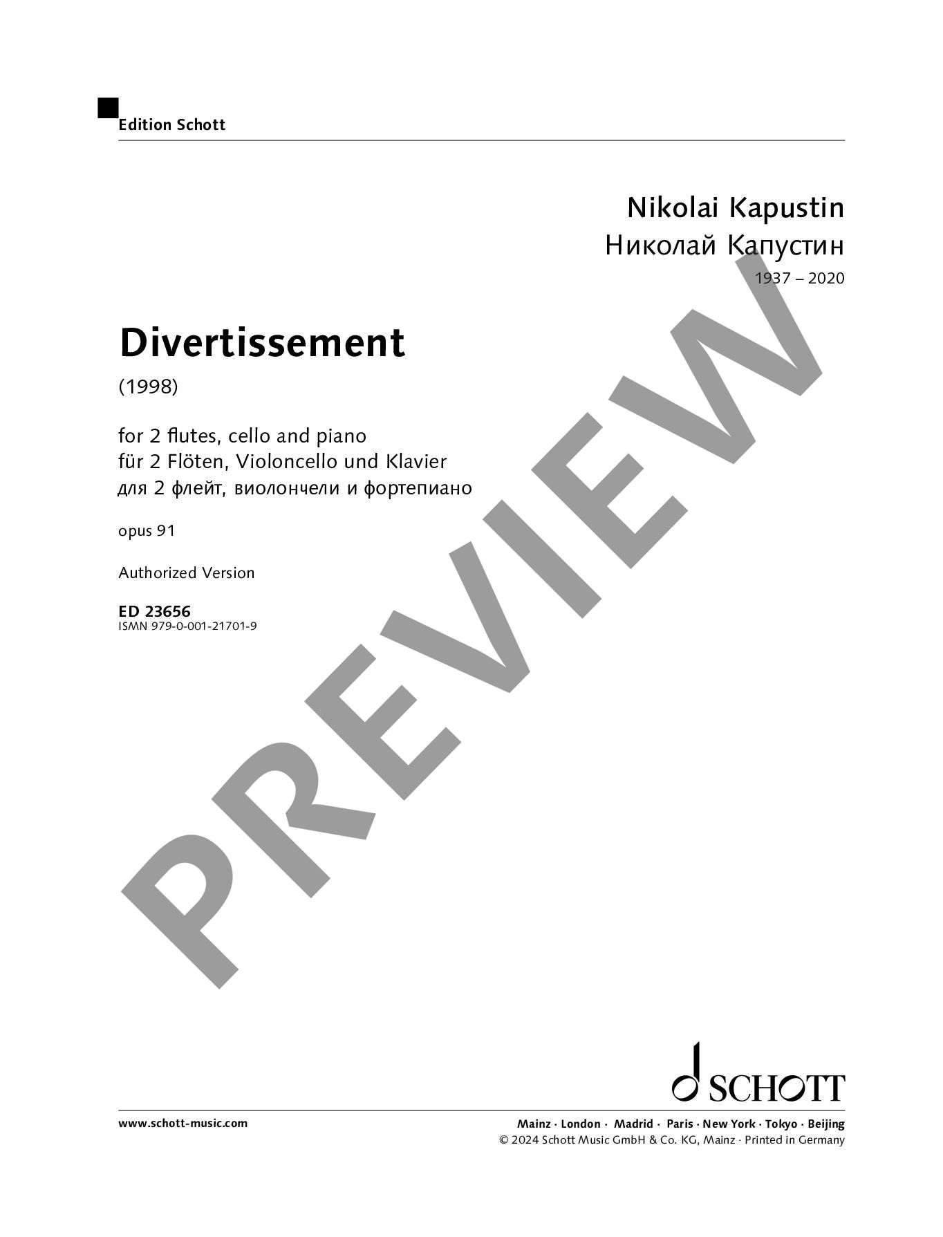 Anderes Coverbild Divertissement op. 91