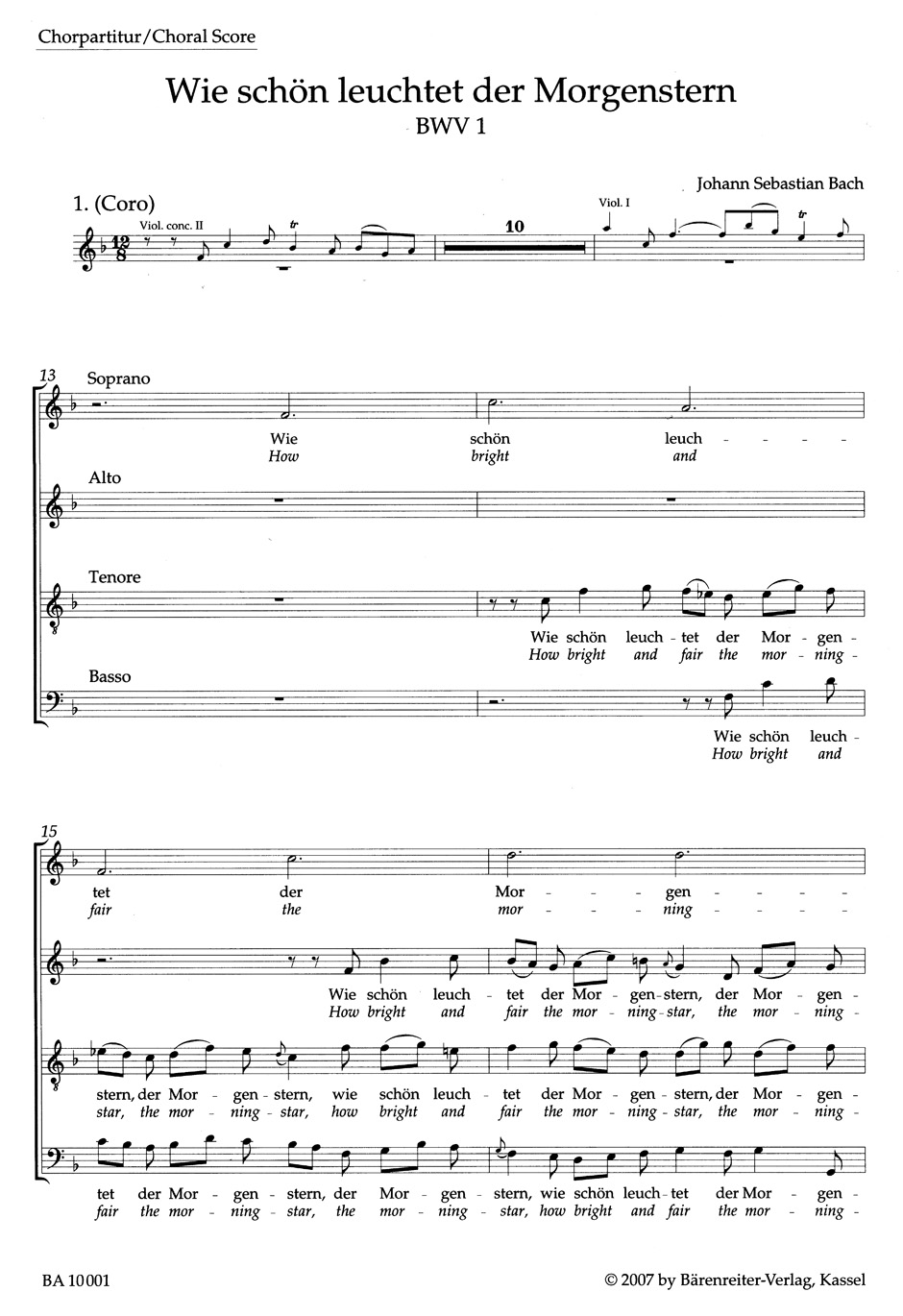 Anderes Coverbild Wie schön leuchtet der Morgenstern BWV 1