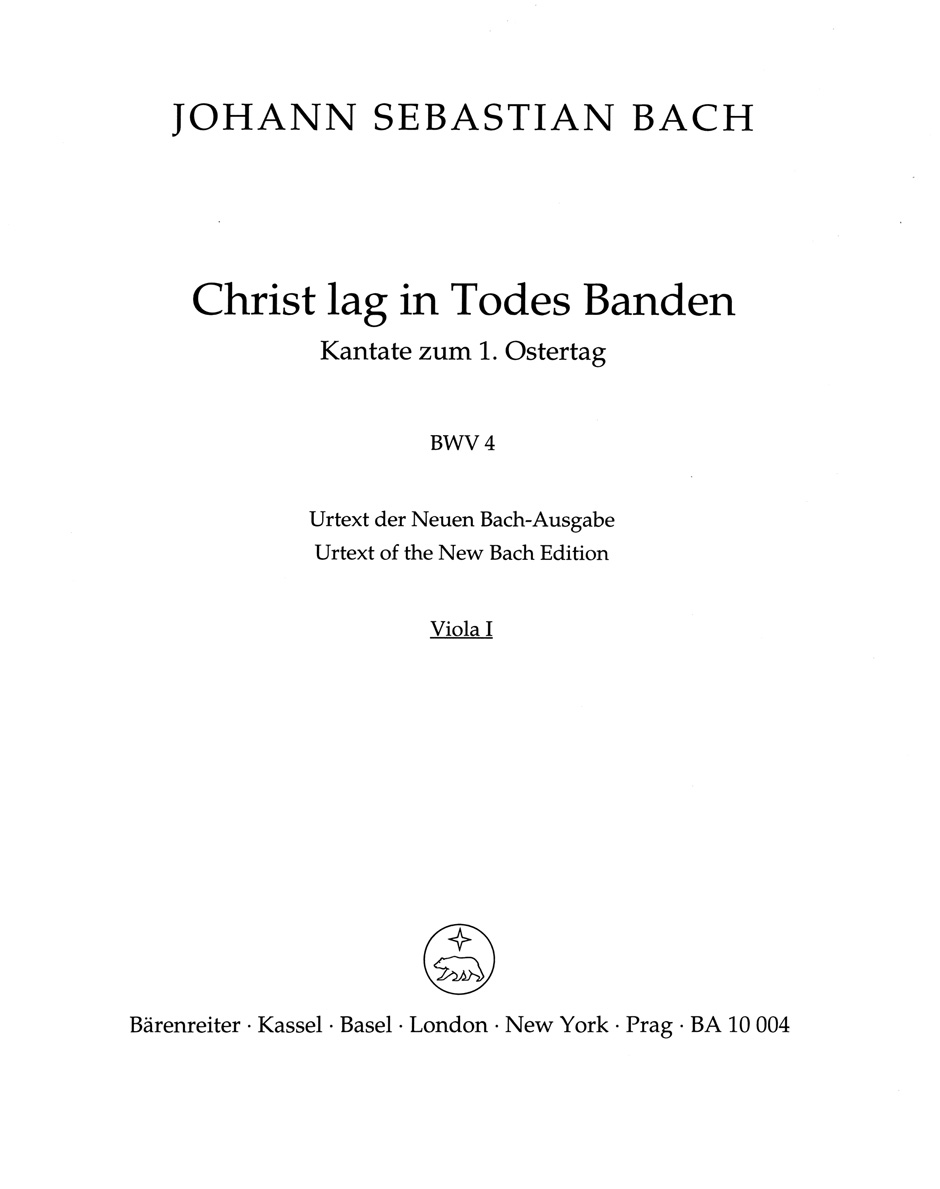 Vorderes Coverbild Christ lag in Todes Banden (Christ lay by death enshrouded) BWV 4