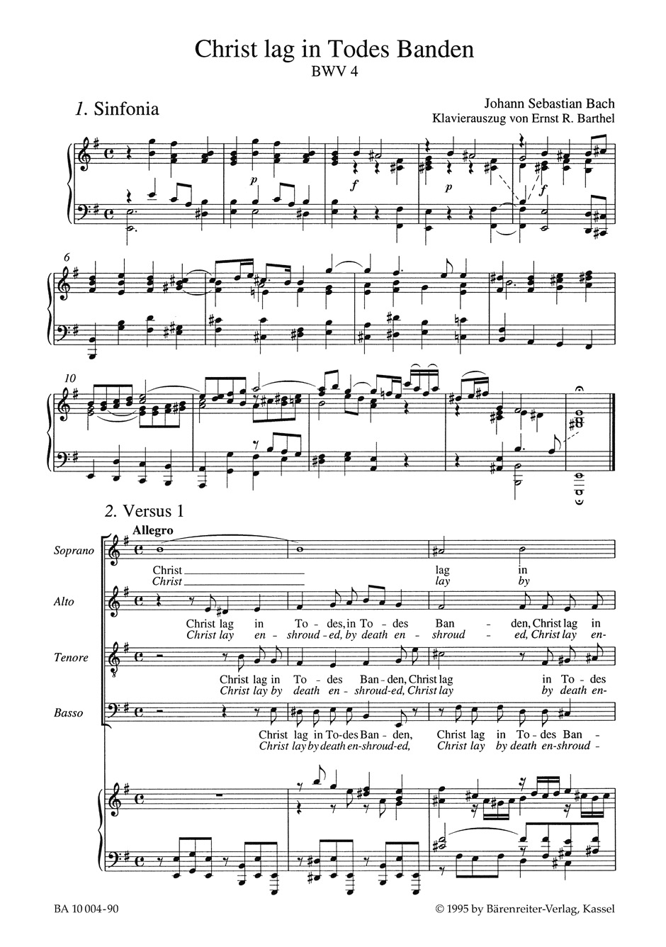 Anderes Coverbild Christ lag in Todes Banden (Christ lay by death enshrouded) BWV 4