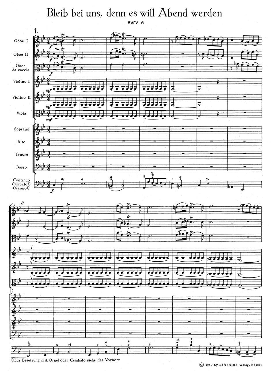 Anderes Coverbild Bleib bei uns, denn es will Abend werden BWV 6