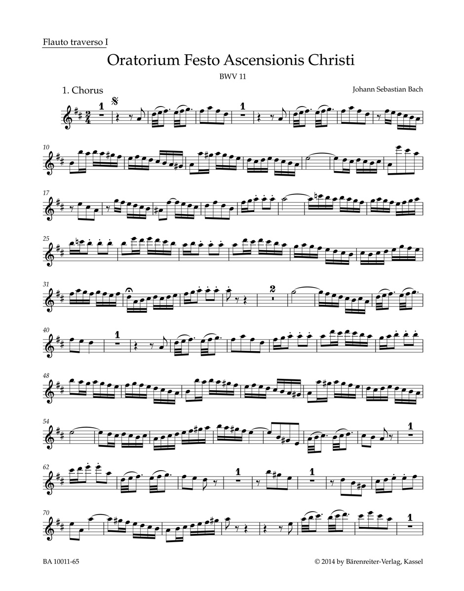 Vorderes Coverbild Himmelfahrts-Oratorium BWV 11