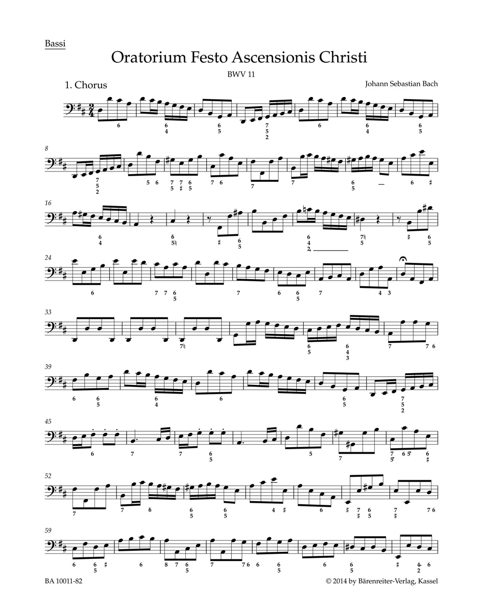 Vorderes Coverbild Himmelfahrts-Oratorium BWV 11