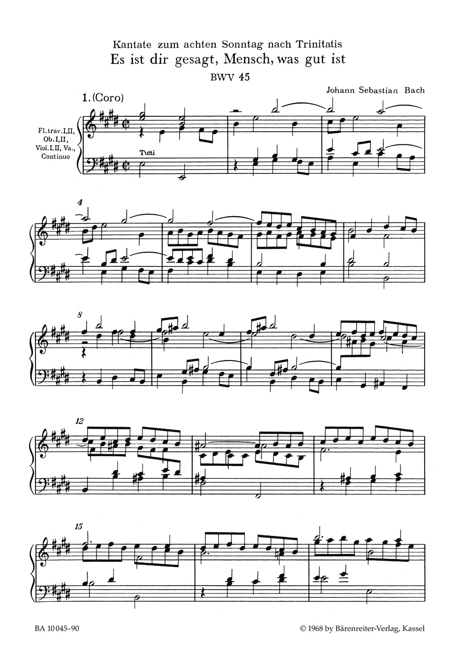 Anderes Coverbild Es ist dir gesagt, Mensch, was gut ist BWV 45