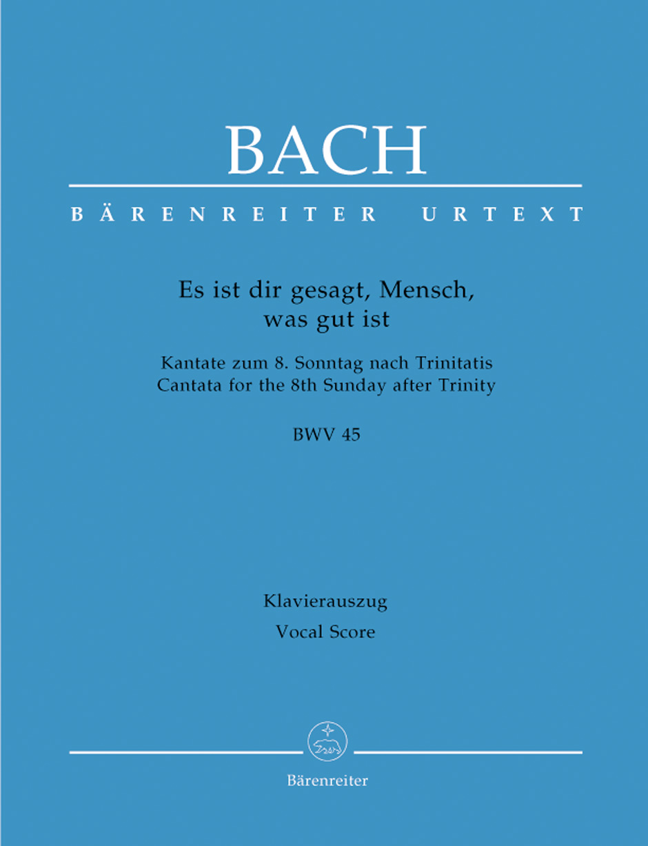 Vorderes Coverbild Es ist dir gesagt, Mensch, was gut ist BWV 45