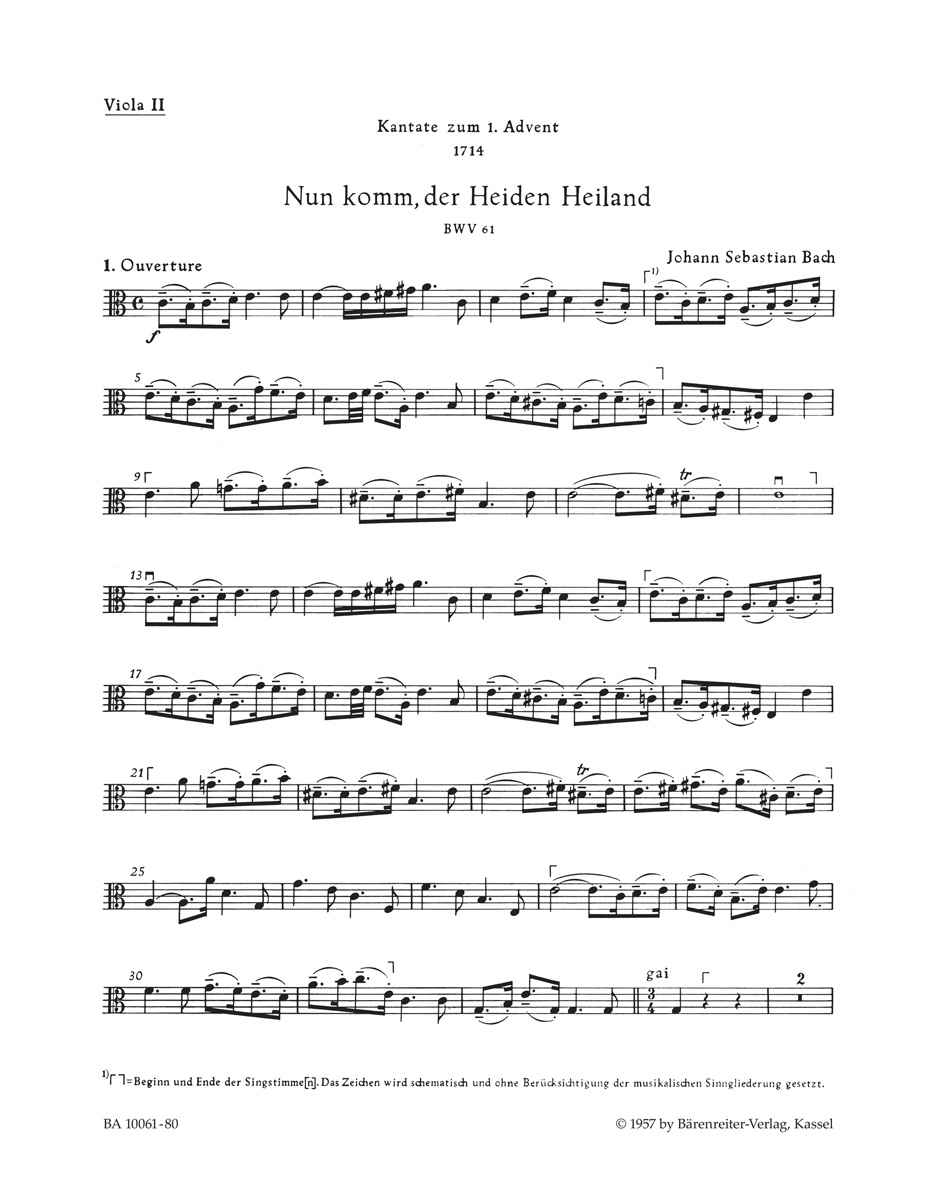 Vorderes Coverbild Nun komm, der Heiden Heiland BWV 61