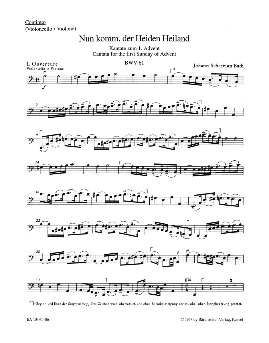 Vorderes Coverbild Nun komm, der Heiden Heiland BWV 61