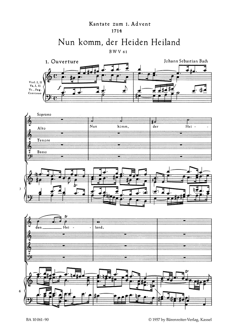 Anderes Coverbild Nun komm, der Heiden Heiland BWV 61