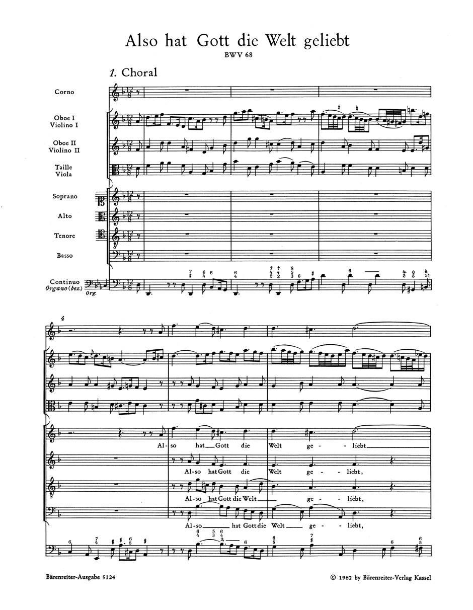 Anderes Coverbild Also hat Gott die Welt geliebt BWV 68