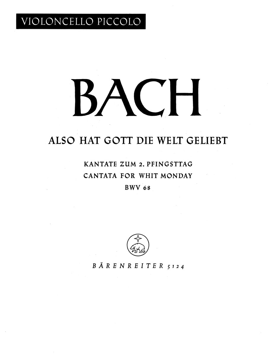Vorderes Coverbild Also hat Gott die Welt geliebt BWV 68