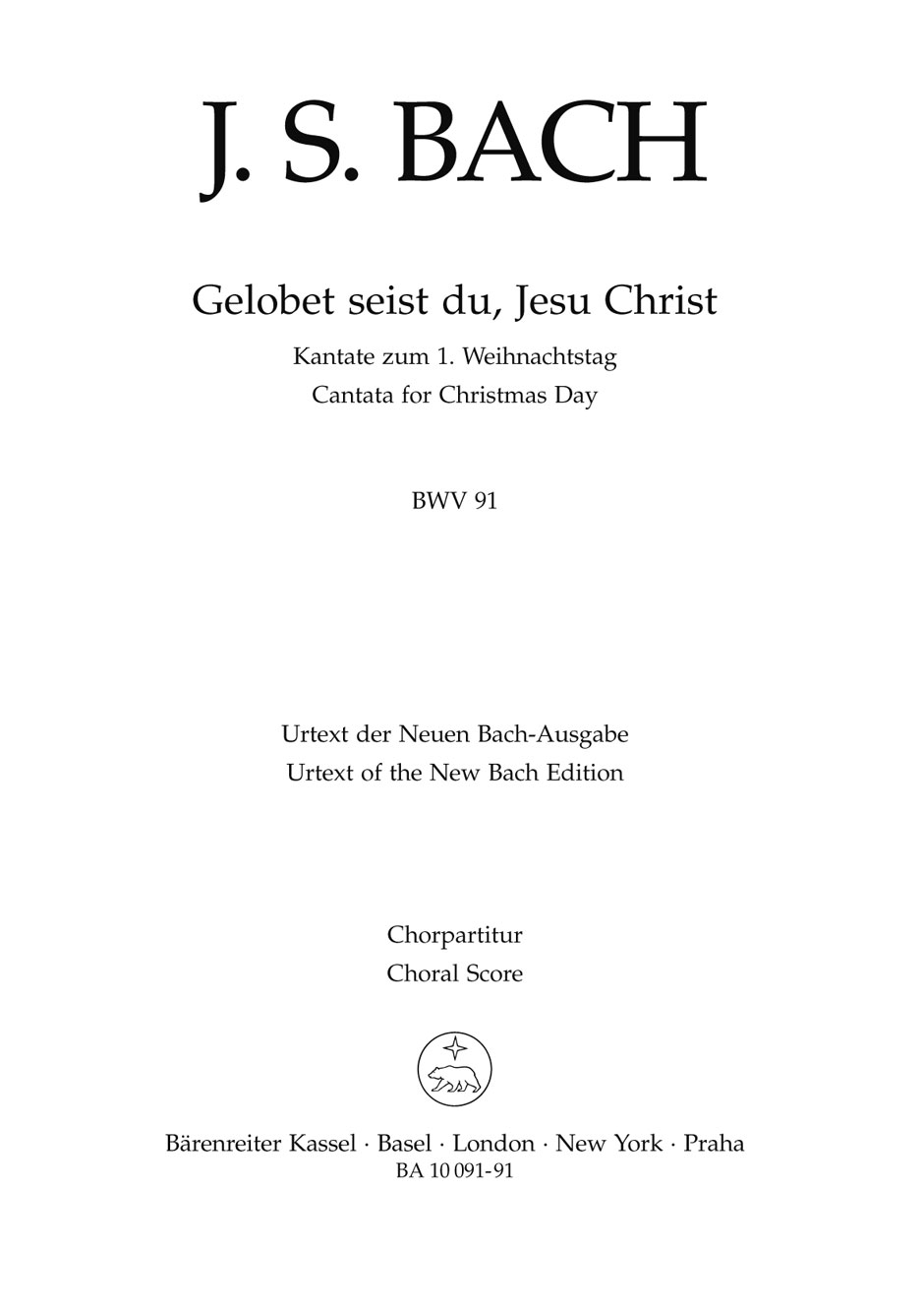 Vorderes Coverbild Gelobet seist du, Jesu Christ BWV 91