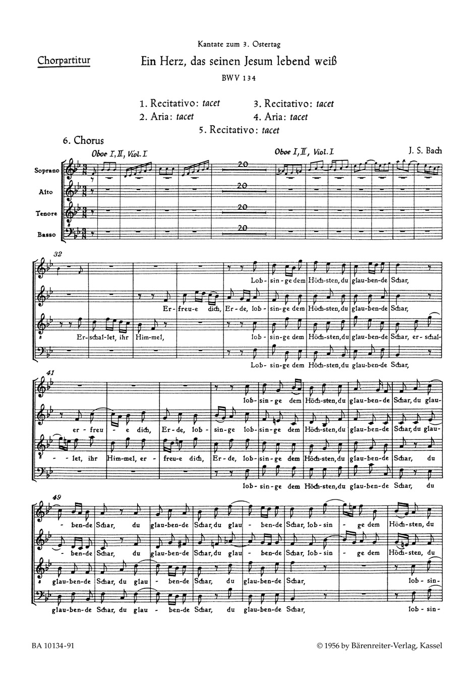 Anderes Coverbild Ein Herz, das seinen Jesum lebend weiß BWV 134