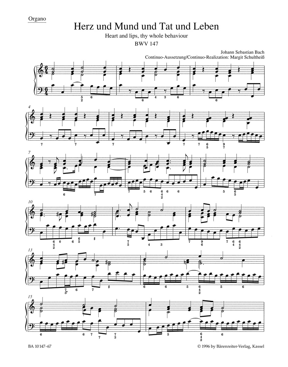 Vorderes Coverbild Herz und Mund und Tat und Leben BWV 147