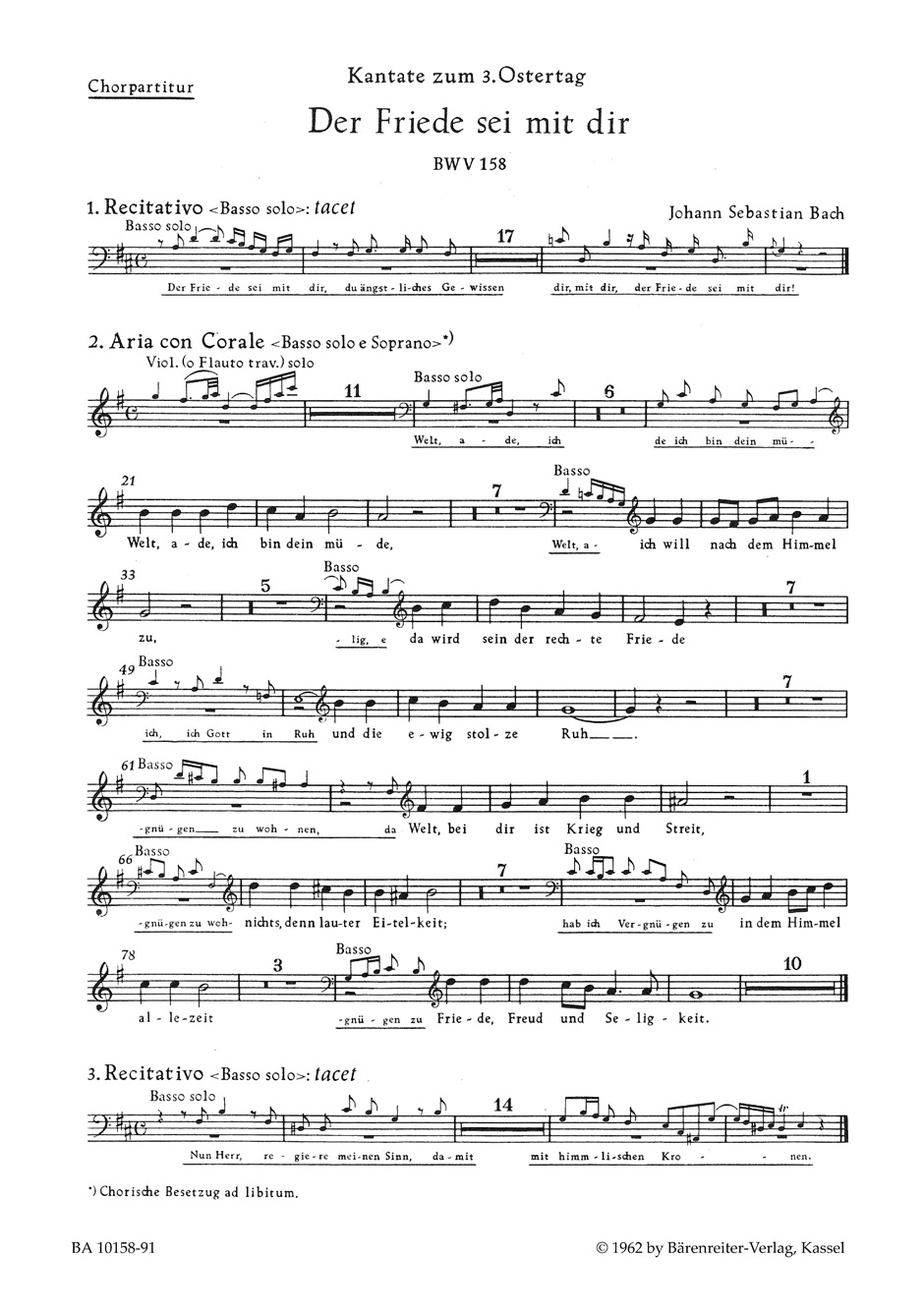 Anderes Coverbild Der Friede sei mit dir BWV 158