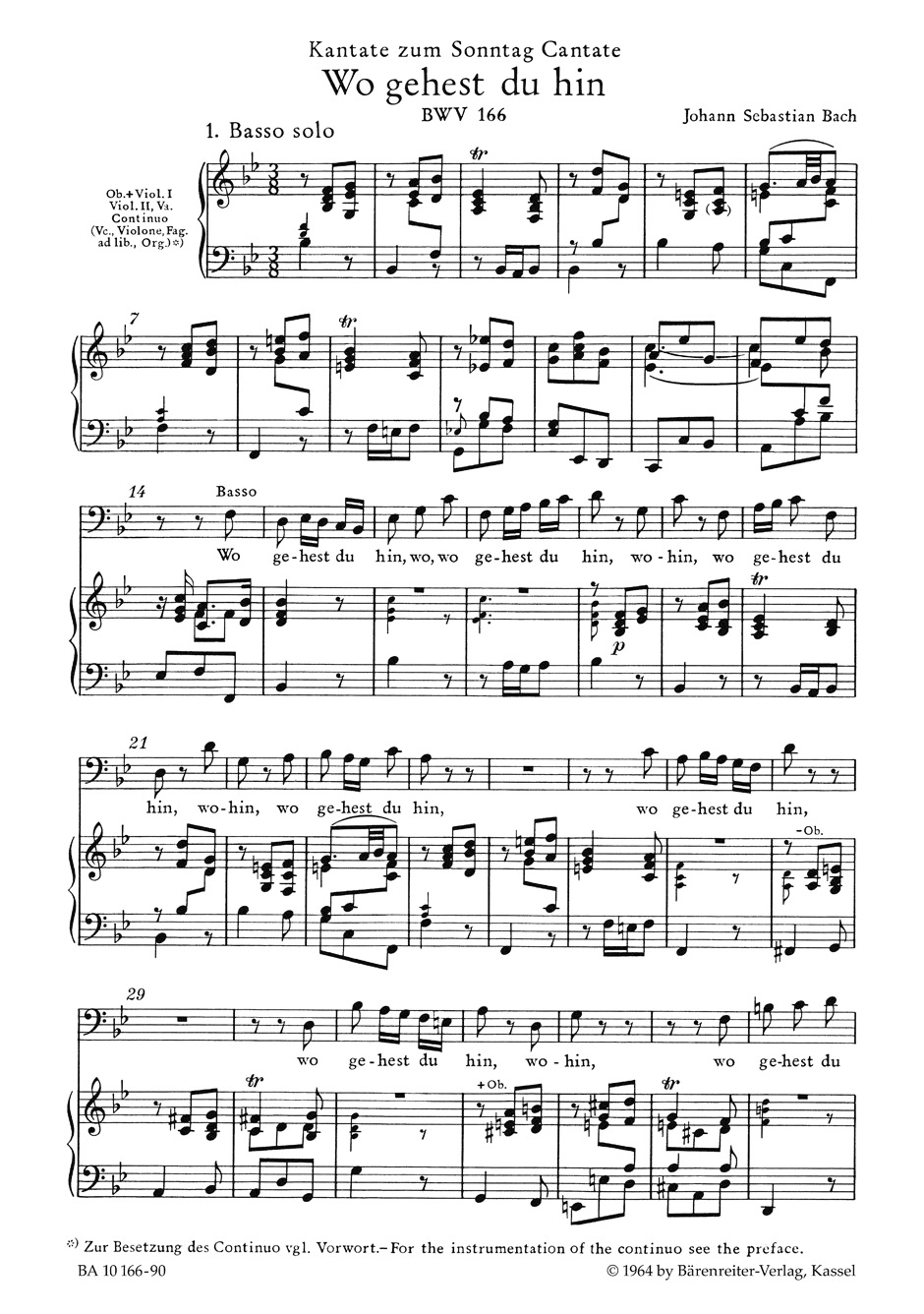 Anderes Coverbild Wo gehest du hin? BWV 166