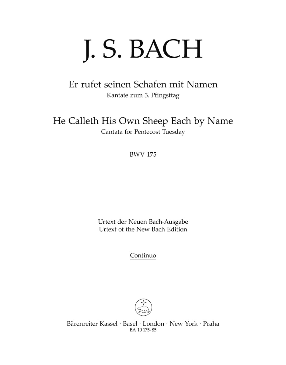 Vorderes Coverbild Er rufet seinen Schafen mit Namen BWV 175