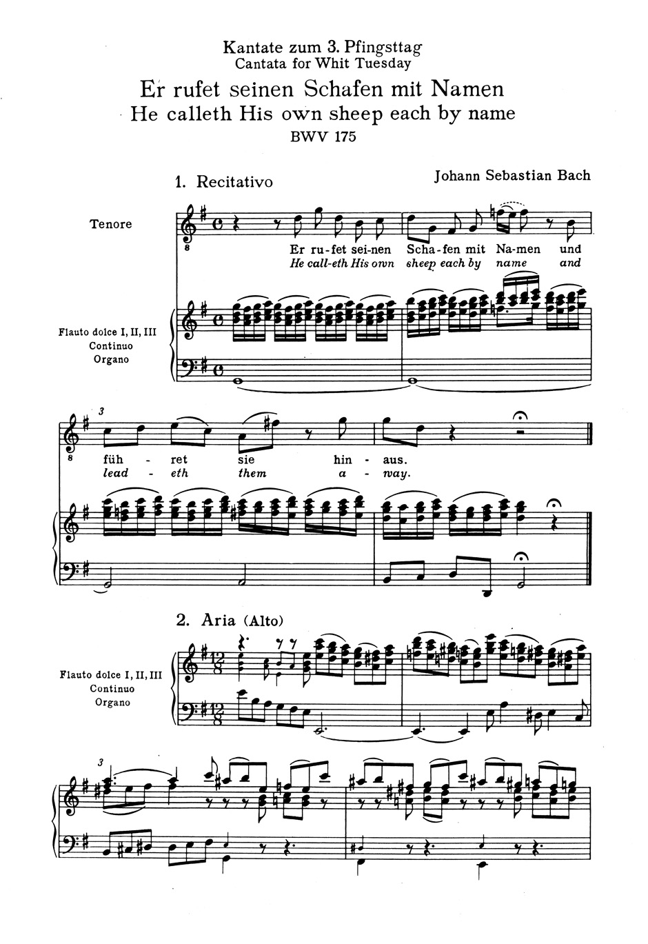 Anderes Coverbild Er rufet seinen Schafen mit Namen BWV 175